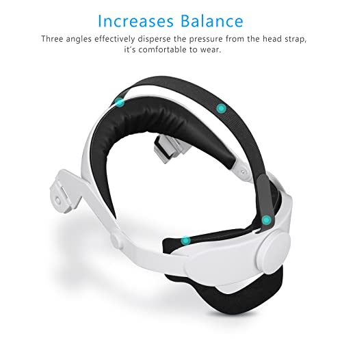 MSKIRA Adjustable Halo Head Strap for Oculus Quest 2 Accessories Head Strap with Head Cushion, Replacement for Elite Strap, Reduce Face Pressure Comfortable Touch Enhanced Support and Comfort in VR