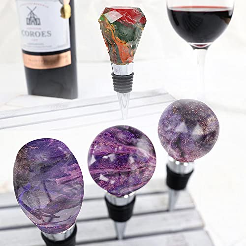 JOFAVIU 10 Pcs Resin Wine Bottle Stoppers Molds Set, Wine Stopper Silicone Molds for Epoxy Resin, Stopper Epoxy Resin Silicone Molds Set Kits (5 Molds with 5 Stoppers)