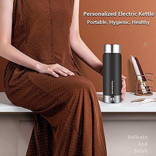 Vacuum Travel Electric Kettle, Portable Mini Heating Cup, Long-lasting thermal Mug, Double Layer Stainless Steel Thermos, 110V/300W 300ml Insulated Mug, One-key Start, Auto Power Off, Easy to Clean