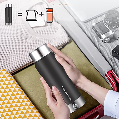 Vacuum Travel Electric Kettle, Portable Mini Heating Cup, Long-lasting thermal Mug, Double Layer Stainless Steel Thermos, 110V/300W 300ml Insulated Mug, One-key Start, Auto Power Off, Easy to Clean