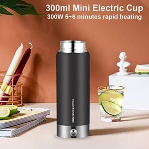 Vacuum Travel Electric Kettle, Portable Mini Heating Cup, Long-lasting thermal Mug, Double Layer Stainless Steel Thermos, 110V/300W 300ml Insulated Mug, One-key Start, Auto Power Off, Easy to Clean