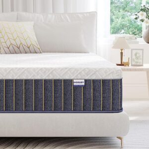 hoxury twin mattress, 8 inch hybrid mattress twin size mattresses, memory foam & individually wrapped pocket coils innerspring mattress in a box, pressure relief & cooler sleeping
