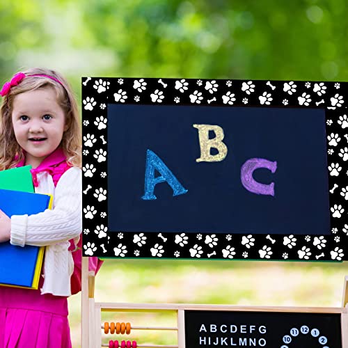 59.1 Feet Paw Prints Bulletin Board Border Black and White Boarders for Teachers Bone and Paw Print Classroom Bulletin Board Borders for Walls Desks Windows Doors Lockers Schools Classrooms Offices