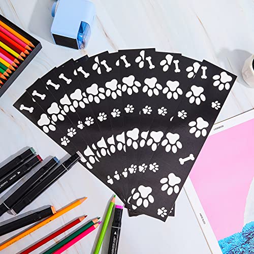 59.1 Feet Paw Prints Bulletin Board Border Black and White Boarders for Teachers Bone and Paw Print Classroom Bulletin Board Borders for Walls Desks Windows Doors Lockers Schools Classrooms Offices