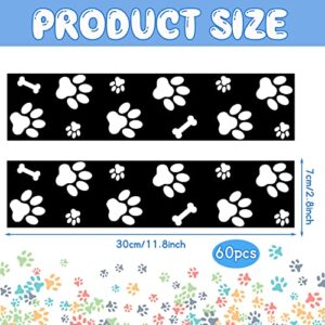 59.1 Feet Paw Prints Bulletin Board Border Black and White Boarders for Teachers Bone and Paw Print Classroom Bulletin Board Borders for Walls Desks Windows Doors Lockers Schools Classrooms Offices