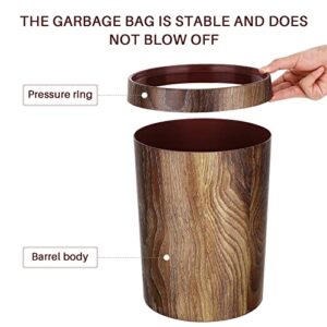 Homoyoyo Wooden Wastebasket Trash Can Vintage Retro Simulation Wood Garbage Bin Container Bin Farmhouse Style Trash Can for Home Office 29x22cm