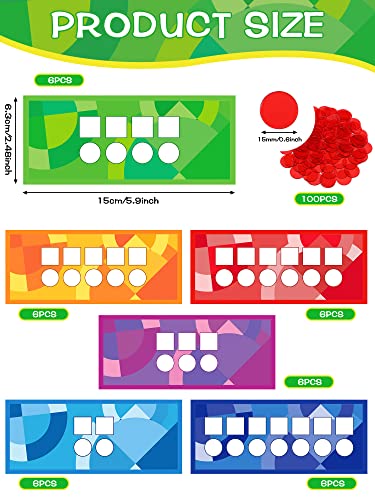 136 Pieces Sound Box Mats and Chips Set 36 Pieces Dry Erase Mats and 100 Pieces Chips, Phonemic Awareness Reading Games Supplies for Teacher Classroom Reading Writing Materials (136 Pieces)