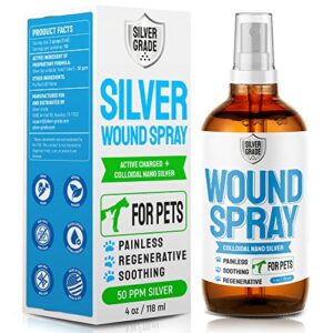 wound spray for pets ● colloidal silver wound and skin care for dogs & cats ● helps with rashes, hot spots, itch, scratching, skin irritation, bites & burns ● safe if licked (4 oz, wound spray)