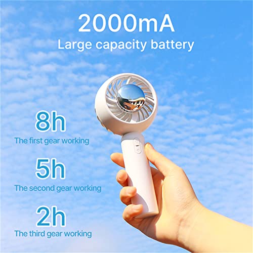 Lawrni Handheld Cool Fan, [Ice Hockey Cooling] Mini Portable Hand Fan,Summer USB Rechargeable Personal Fan, Small Fan with 3 Speeds and for Travel/Commute/Makeup/Office