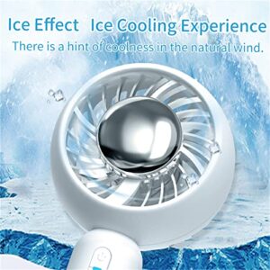 Lawrni Handheld Cool Fan, [Ice Hockey Cooling] Mini Portable Hand Fan,Summer USB Rechargeable Personal Fan, Small Fan with 3 Speeds and for Travel/Commute/Makeup/Office