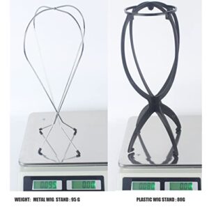 FASHION DO 2 Packs metal wire wig stand Holder dry display portable for multiple wig (13 inch)