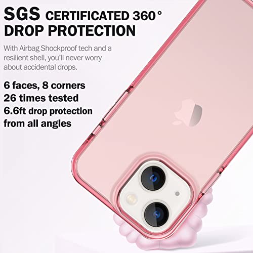 ArtsEvo Designed for iPhone 14 Case and iPhone 13 Case, 6.6ft Drop Protection, Full Body Screen Camera Protective Phone Case,Pink