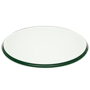 pro safe glass 24'' round tempered clear glass table top - 1/2'' thick with ogee edge