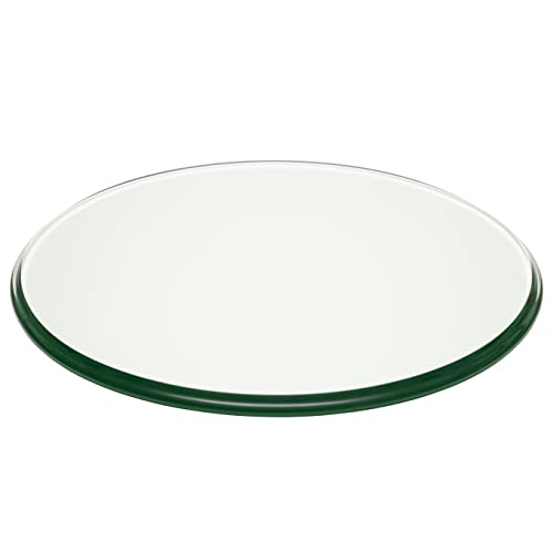 Pro Safe Glass 24'' Round Tempered Clear Glass Table Top - 1/2'' Thick with Ogee Edge