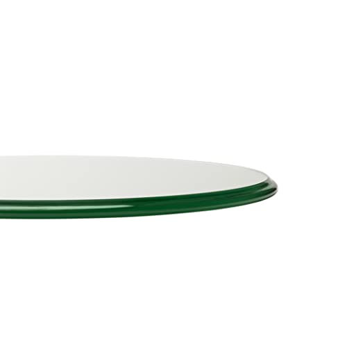 Pro Safe Glass 24'' Round Tempered Clear Glass Table Top - 1/2'' Thick with Ogee Edge