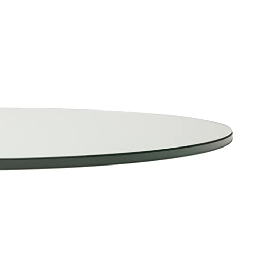 32" Round Tempered Clear Glass Table Top - 3/8" Thick with Flat Polish Edge