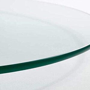 32" Round Tempered Clear Glass Table Top - 3/8" Thick with Flat Polish Edge