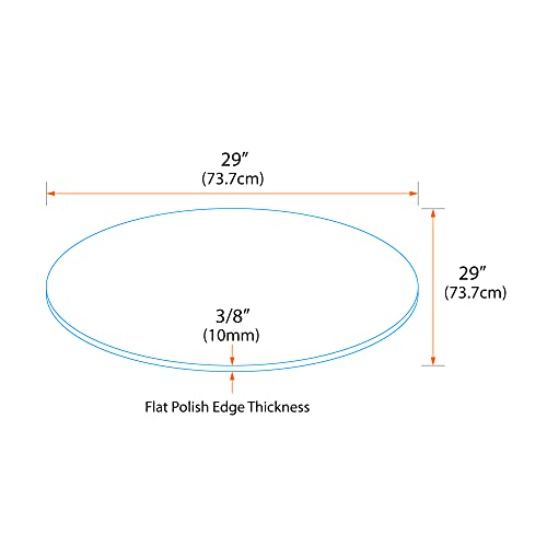 Pro Safe Glass Pro Safe 29'' Round Tempered Clear Glass Table Top - 3/8'' Thick with Flat Polish Edge