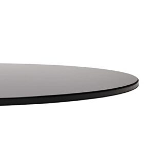 Pro Safe Glass 24" Round Tempered Gray Glass Table Top - 1/4" Thick with Flat Polish Edge