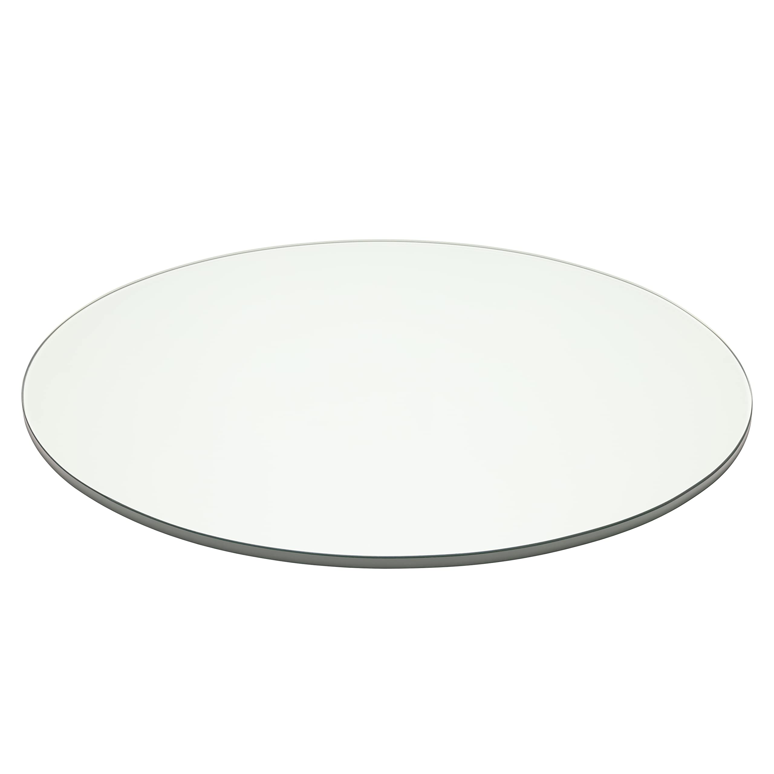 Pro Safe Glass 24 inches Round Tempered Clear Glass Table Top - 1/4 inches Thick with Flat Polish Edge