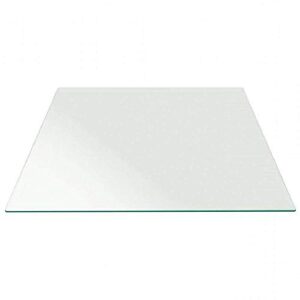pro safe glass 24'' square tempered clear glass table top - 3/8'' thick with pencil polish edge