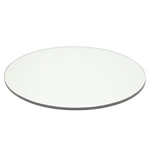 pro safe glass 10 round tempered clear glass table top - 3/8 thick with flat polish edge