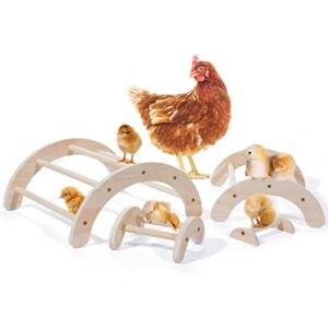 chick perch for coop brooder: dorakitten 4pcs chicken perch stand roosting training, chicken coop accessories toys for baby birds hens parrots, chicken swing toy easy to assemble and clean
