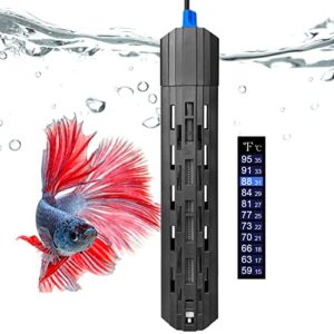 WELOMELO 300W / 500W Submersible Fish Tank Heating Rod, Temperature Adjustable Fish Tank Heating Rod/Ultra Short Fish Tank Heating Rod with 2 Suction Cups-500W