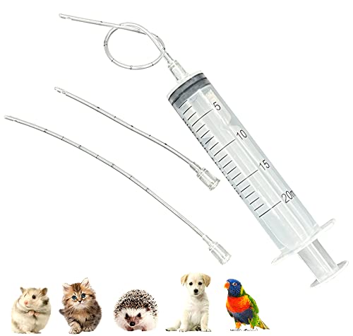 3 Pack Puppy Kitten Feeding Tube Kit Includes Feeding Tube and 20 Ml Syringe Feeding Tool for Small Animals (20 Ml)