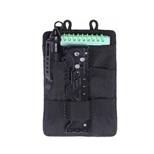 tool edc pouch, edc pocket organizer, knife case, edc pouch, pocket knife case, tactical pouch storage edc gears, hold flashlight, pocket knife, tactical pen, notebook (black,only bag)