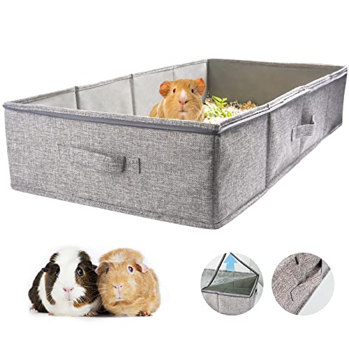 Hamster Playpen, Breathable & Transparent & Washable Guinea Pig Playpen for Indoor and Outdoor, Portable Yard Fence for Guinea Pig, Rabbits, Hamster, Chinchillas and Hedgehogs (Style1)