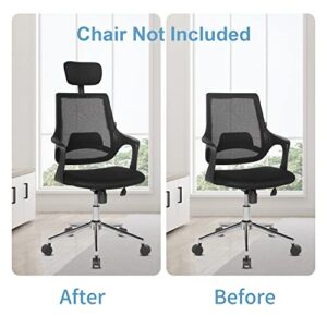 Office Chair Headrest Universal Attachment, Neck Support Cushion Clip on, Elastic Sponge Head Pillow for Ergonomic Executive Chair Detachable, Height & Angle Adjust Upholstered, Chair Not Included