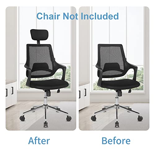 Office Chair Headrest Universal Attachment, Neck Support Cushion Clip on, Elastic Sponge Head Pillow for Ergonomic Executive Chair Detachable, Height & Angle Adjust Upholstered, Chair Not Included