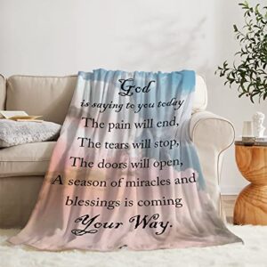 bible verse blanket christian gifts for women prayer throw blanket with inspirational thought religious spiritual catholic gifts for women get well soon gifts for women healing blanket 60"x50"