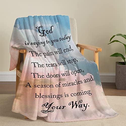 Bible Verse Blanket Christian Gifts for Women Prayer Throw Blanket with Inspirational Thought Religious Spiritual Catholic Gifts for Women Get Well Soon Gifts for Women Healing Blanket 60"x50"