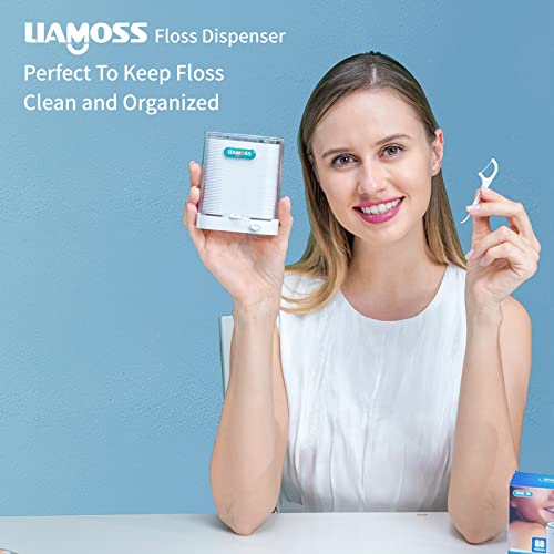 Floss Dispenser with Dental Floss Picks,LIAMOSS Flossers for Adults & Children,98 Count Floss Threaders,Toothpicks Sticks,Dental Picks for Teeth Cleaning