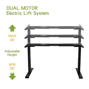 Radlove Dual Motor Electric Height Adjustable Standing Desk, 59 x 30 Inches Desk Whole-Piece Desk Board Electric Sit Stand Desk Home Office Table Ergonomic Desk