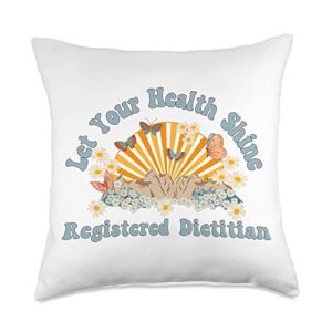 national nutrition dietetics day month march licensed registered dietitian nutritionist day sunshine throw pillow, 18x18, multicolor