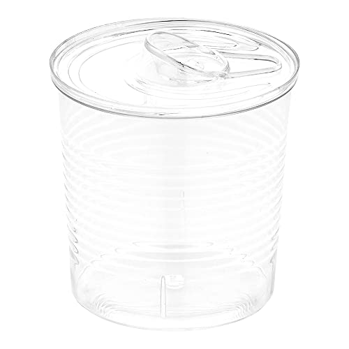 Restaurantware 4 oz Round Clear Plastic Tin Can - with Lid - 2 1/2" x 2 1/2" x 2 3/4" - 20 count box