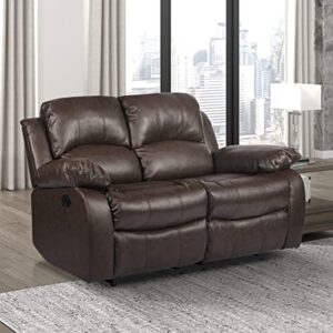 lexicon humphreys wall-hugger manual double reclining loveseat, brown