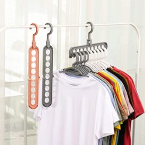 Grey Magic Hangers Space Saving Clothes Hangers,Closet Organizers and Storage,Smart Space Saver Sturdy Plastic Hangers with 9 Holes for Heavy Clothes,College Dorm Room Essentials for Wardrobe 20 Pack