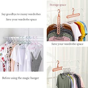 Grey Magic Hangers Space Saving Clothes Hangers,Closet Organizers and Storage,Smart Space Saver Sturdy Plastic Hangers with 9 Holes for Heavy Clothes,College Dorm Room Essentials for Wardrobe 20 Pack