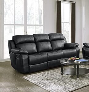 lexicon odeum manual double reclining sofa, black