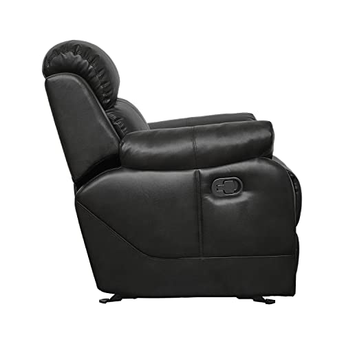 Lexicon Odeum Manual Double Reclining Sofa, Black