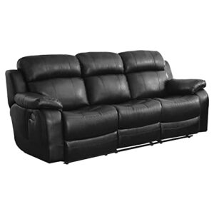 Lexicon Odeum Manual Double Reclining Sofa, Black