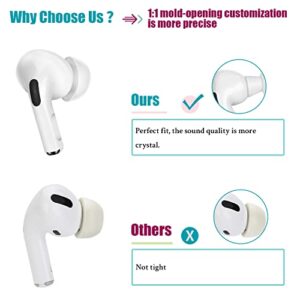 [3 Pairs] Pious AirPods Pro Silicone Replacement Ear Tips for AirPods Pro Accessories with a Portable Storage Box and fit The Charging case (White S/M/L)
