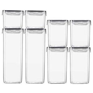 malovs food storage containers set, 8 pcs airtight food storage containers with durable lids, kitchen pantry organization ideal for food, snacks, sugar and pastas.
