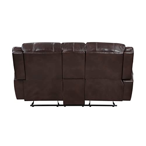 Lexicon Jacaranda Manual Double Glider Reclining Loveseat, Brown