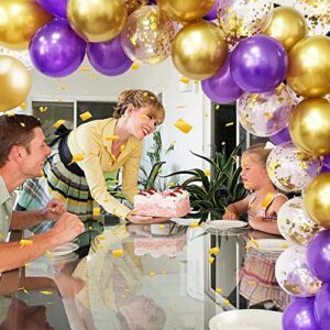 Graduation Party Decorations Purple Gold NYU 2023 Purple Gold Balloons Birthday Party Decorations Women Purple Gold/Class of 2023 Graduation Party Supplies/ISU Balloons 45pcs Wedding