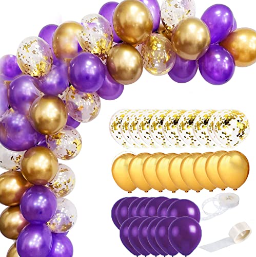 Graduation Party Decorations Purple Gold NYU 2023 Purple Gold Balloons Birthday Party Decorations Women Purple Gold/Class of 2023 Graduation Party Supplies/ISU Balloons 45pcs Wedding